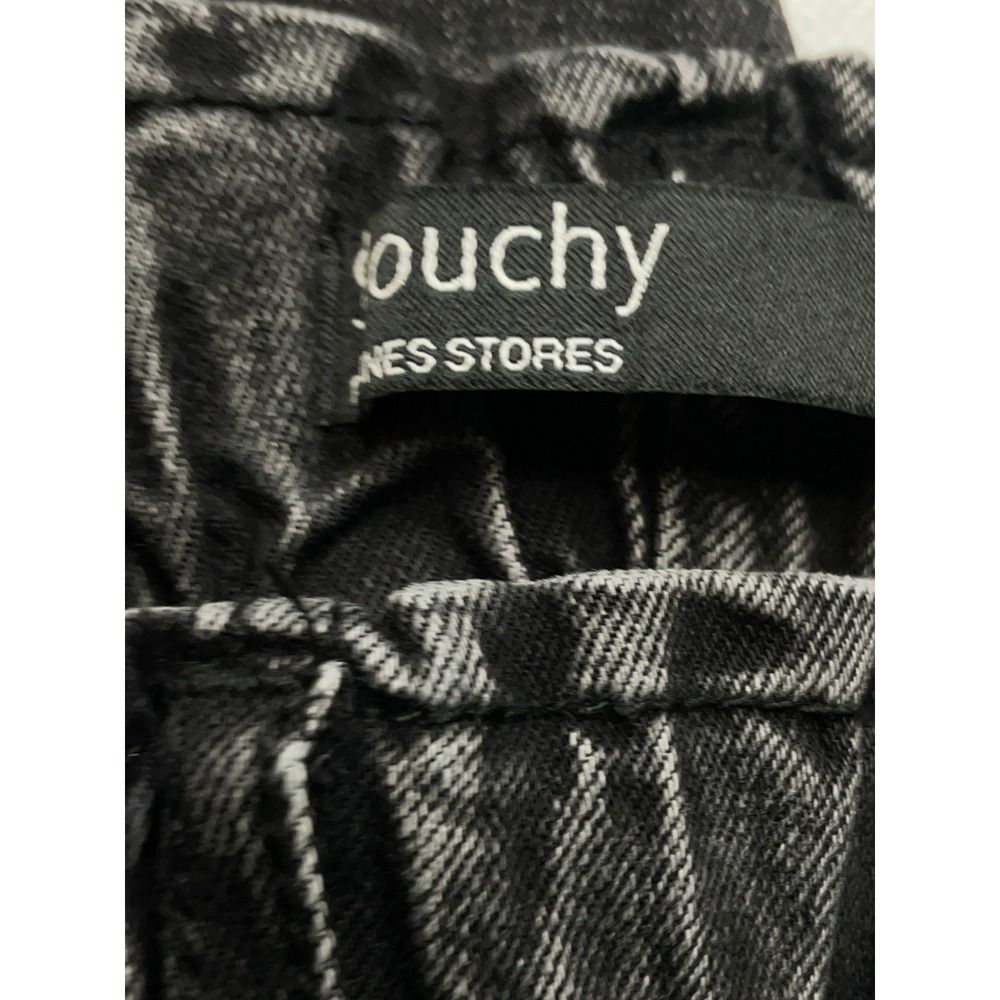 Jones Stores Slouchy Jeans Women 28 Washed Black Paperbag Stretchy Waist Tapered - Picture 5 of 12